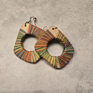 Colorful Wooden Geometric Earrings
